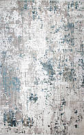 Серо-синий прямоугольный ковер Fresco FS 02 Beige Blue 80*150 см