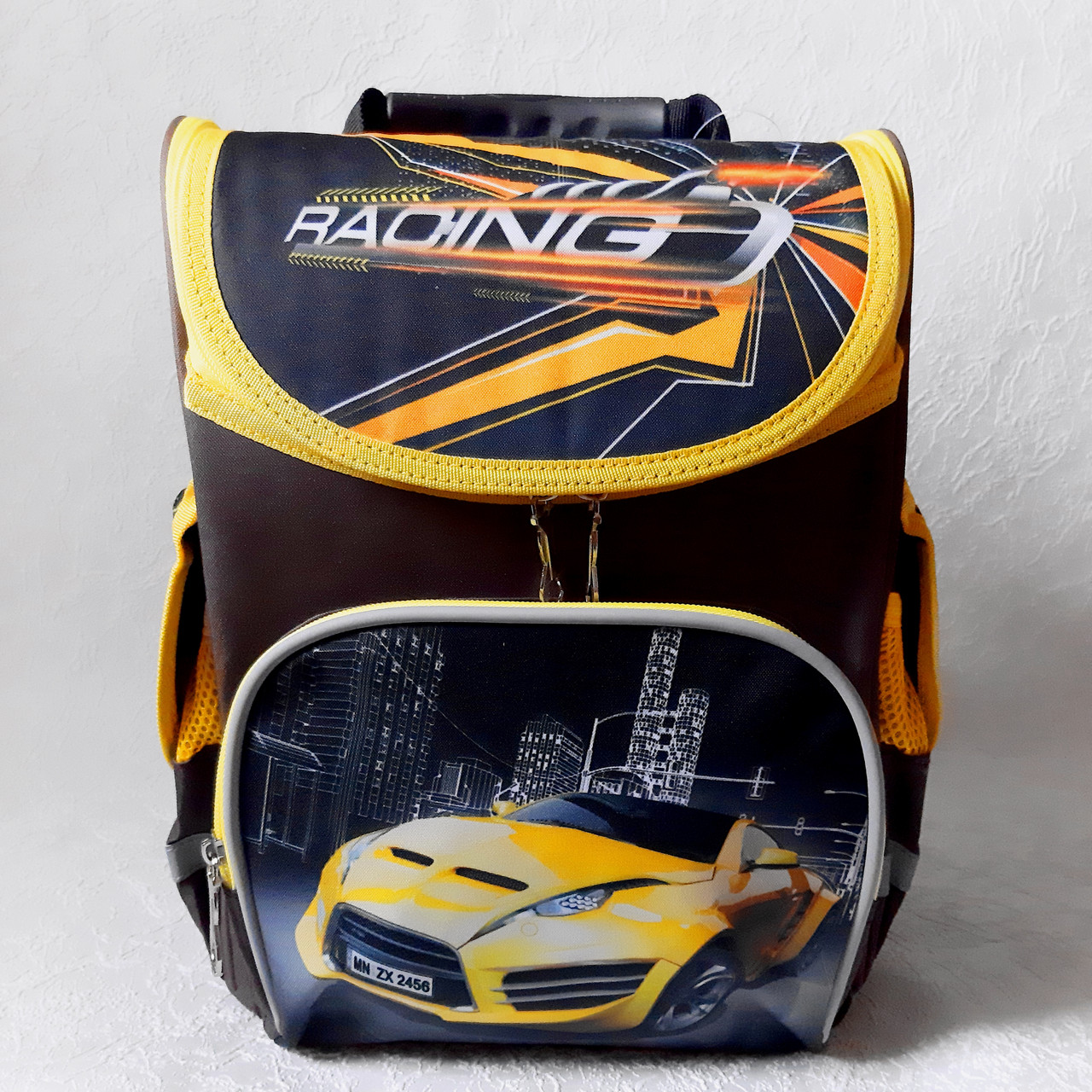 Рюкзак каркасний ортопедичний Space Жовтогаряча машина 34х26х15см арт. 989034, фото 1