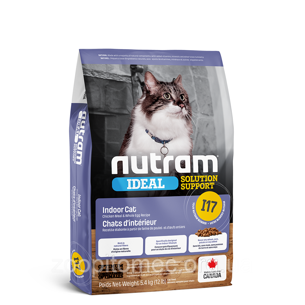 Корм NUTRAM (Нутрам) Ideal Solution Support Indoor Cat холистик для домашніх котів, 5,4 кг