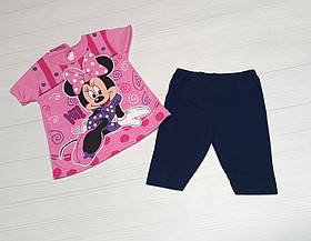 Костюм літній для дівчинки Футболка та бриджі Мінні маус 92-98