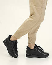 Кросівки жіночі з хутром Alpino 220025 38 Чорна шкіра 36, фото 3