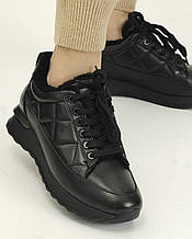 Кросівки жіночі з хутром Alpino 220025 38 Чорна шкіра 36