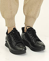 Кросівки жіночі з хутром Alpino 220025 38 Чорна шкіра 36, фото 2