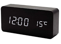 Часы електронные с будильником настольные от сети и батареек с белыми диодами VST-862-6