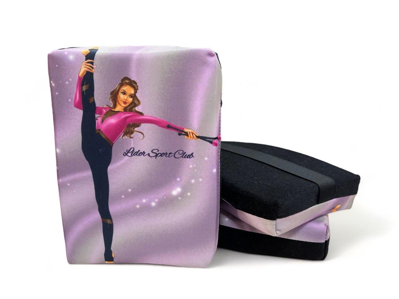 Подушка для гімнастики під ніжку з гумкою Lider 22x16x4 см Фіолетова (1558505367)