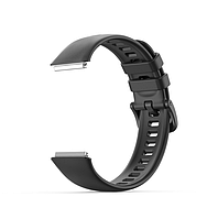 Силиконовый ремешок для Huawei Band 7. Черный цвет. Ремешок на хуавей бенд 7