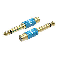 Адаптер Vention 6.35mm Male to RCA Female Audio Adapter Blue Aluminum Alloy Type (VDD-C03)