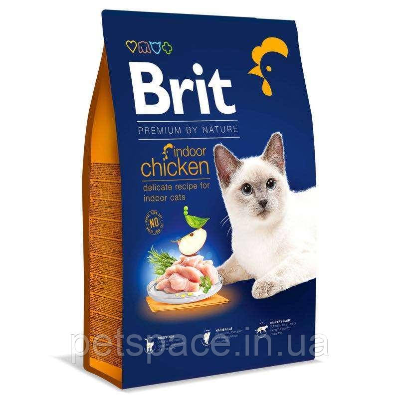 Корм Brit Premium Indoor (Бріт Преміум Індор для домашніх котів), 8кг., фото 1