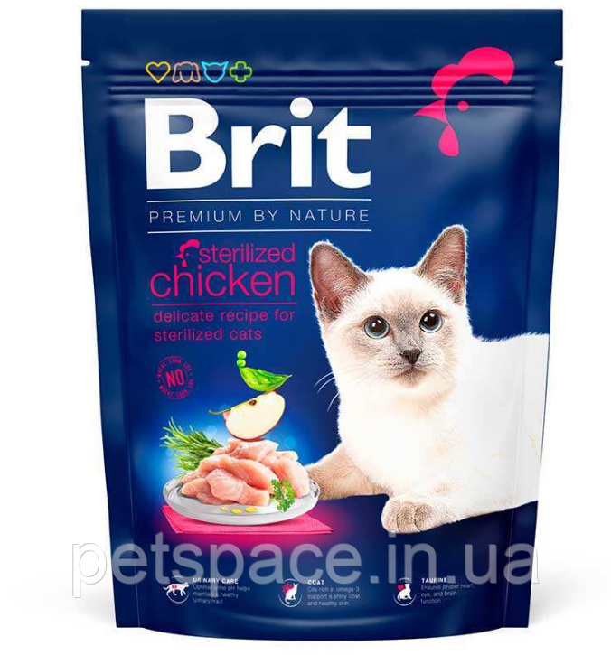 Корм Brit Premium Sterilized Chicken (Бріт Преміум для стерелізованих котів з куркою) 300г., фото 1