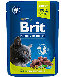 Вологий корм Brit Premium Sterilised Lamb (Бріт для стерелізованих котів з ягням) 100г.