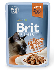 Вологий корм Brit Premium Turkey Fillets (Бріт для котів з філе індички в соусі) 100г