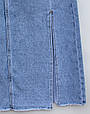 Наймодніша довга джинсова спідниця міді-максі блакитного кольору, фото 5