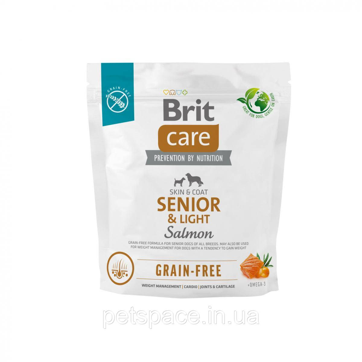 Корм Brit Care Grain Free Senior&Light Salmon (беззерновий для собак похилого віку з лососем) 3кг