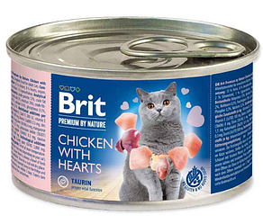 Консерви Brit Premium by Nature Cat (Бріт для котів з куркою та серцями) 200г