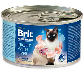 Консерви Brit Premium by Nature Cat (Бріт для котів з фореллю та печінкою) 200г