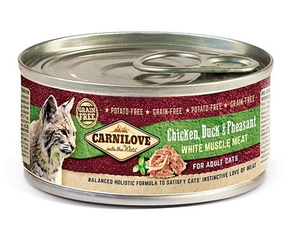 Консерва Carnilove Chicken Duck&Pheasant Adult (Карнілав для котів з куркою, качкою, фазаном) 100г