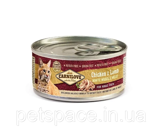 Консерва Carnilove Chicken&Lamb Adult (Карнілав для котів з куркою та ягням) 100г