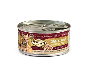 Консерва Carnilove Chicken&Lamb Adult (Карнілав для котів з куркою та ягням) 100г