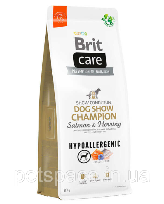 Корм Brit Care Hypoallergenic Dog Show Champion (гіпоалер. з лососем для виставкових собак) 12кг, фото 1