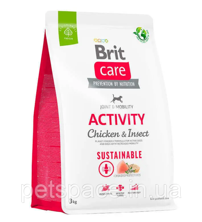 Корм Brit Care Sustainable Activity Chicken&Insect (для активних собак з куркою та комахами) 3кг, фото 1
