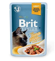 Вологий корм Brit Premium Tuna Fillets (Бріт для котів з філе тунця в соусі) 100г