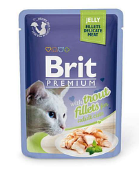 Вологий корм Brit Premium Trout Fillets (Бріт для котів з філе форелі в желе) 100г