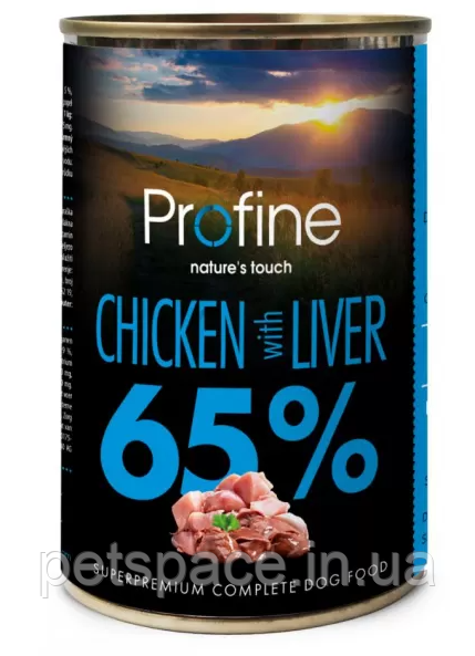 Консервований корм Profine Dog (Профайн для собак з куркою та печінкою) 400г