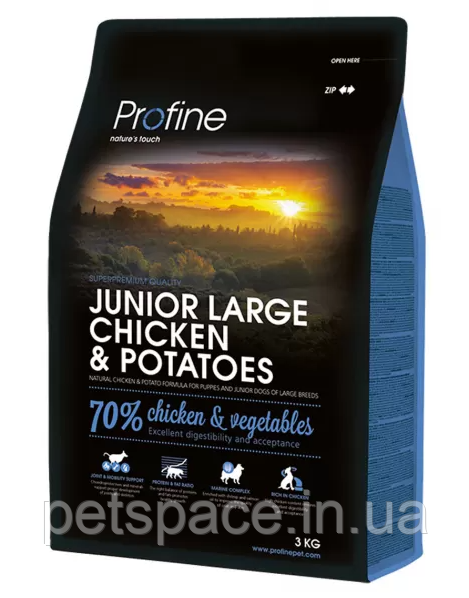 Корм Profine Junior Large Breed Chicken (Профайн для цуценят собак великих порід з куркою), 3кг.