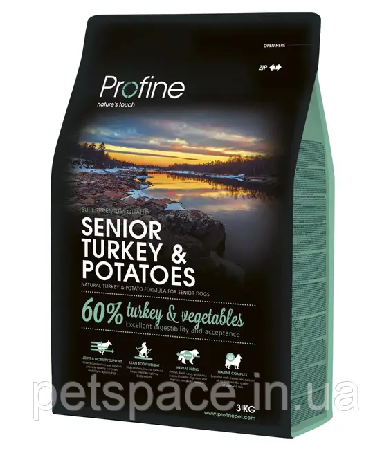 Корм Profine Senior Turkey (Профайн для собак похилого віку з індичкою), 3кг.
