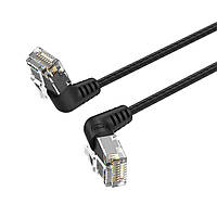 Кабель Vention Cat6A UTP Rotate Right Angle Ethernet Patch Cable 1M Black Slim Type