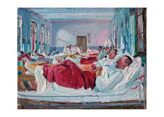 Листівка Українське мистецтво - У шпиталі св. Лазаря. Неспокій, 1913