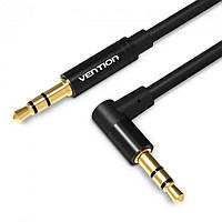 Кабель Vention 3.5mm Male to 90°Male Audio Cable 0.5M Black Metal Type (BAKBD-T)