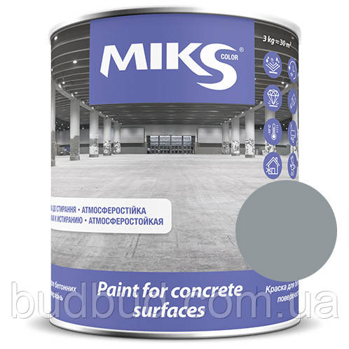 Фарба для бетонних поверхонь Сіра 2,5 кг Miks color