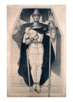 Листівка Українське мистецтво - Ярослав Осмомисл - воїн, 1919, фото 1