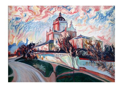 Листівка Українське мистецтво - Святий Юр при заході сонця, 1922, фото 1