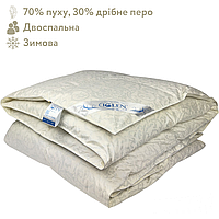 Одеяло пухо-перовое 70% пуха зимнее двуспальное IGLEN Roster 160х215 в тике (1602152)