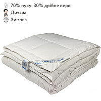 Одеяло пухо-перовое 70% пуха зимнее детское IGLEN 110х140 в тике (1101402c)