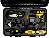 Аккумуляторный набор инструмента DeWalt DCD709M 5в1 36В(шуруповерт,мини-пила, болгарка, перфоратор, гайковерт)