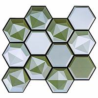 Самоклеюча панель ПВХ, декоративна плитка мозаїка для стін, 3D візерунок Соти 280х300х5 мм (СПП-502)