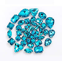 Стразы в серебряных цапах Aquamarine *50 шт