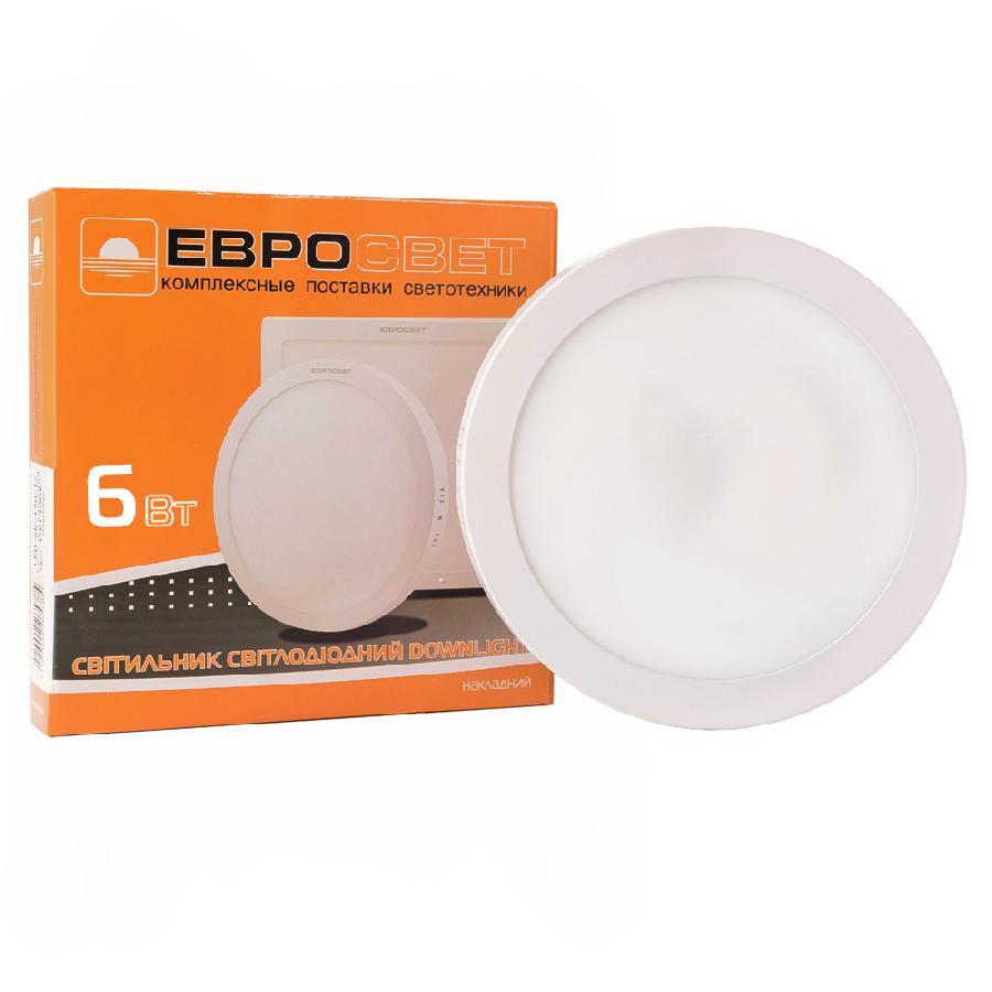 Світильник точковий накладний ЕВРОСВЕТ 6Вт коло LED-SR-120-6 6400К