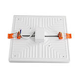 Светильник точечный врезной Євросвітло 18Вт квадрат LED-S-120-18 6400К без рамки, фото 3