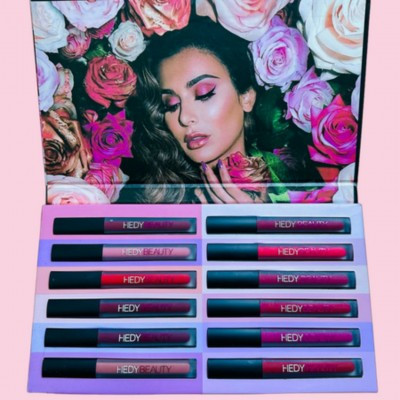 Набір рідких помад для губ Lip Gloss HEDY BEAUTY 12 шт