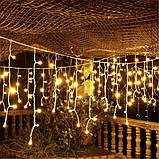 Гірлянда вулична STARLIGHT бахрома білий/жовтий Flash 75LED IP44 прозорий 2x0.7м, фото 9