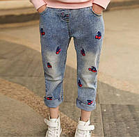 Дитячі джинси Мом з вишеньками на 100 см.