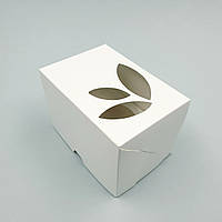 Коробка для капкейков на 1 шт Листочки 8.5х12х8.5 см