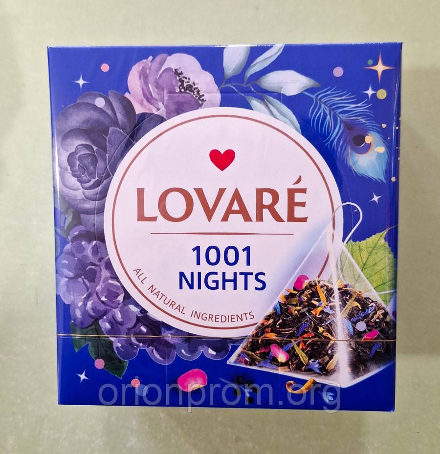 Чай Lovare 1001 ніч 15 пірамідок суміш чорного та зеленого