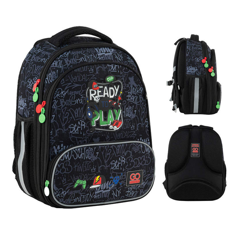 Рюкзак GoPack каркасний Ready2Play GO24-597M-6  38x28x15  чорний