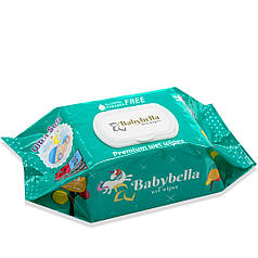 Серветки вологі дитячі гіпоалергенні упаковка "Baby Bella" FRESH з клапаном 120 шт.