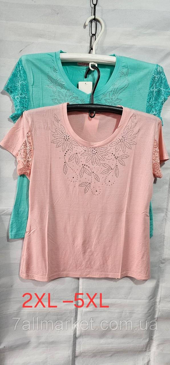 Футболка жіноча стильна, р-ри 2XL-5XL (мікс кв) "CANDY" купити недорого від прямого постачальника